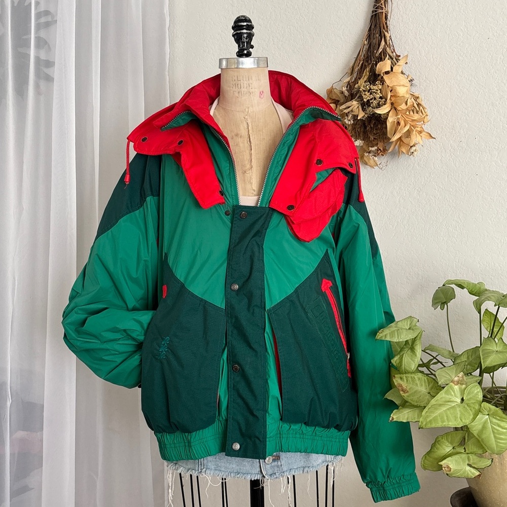 Vintage Performer Red and Green puff Ski Jacket / K2 Smart design